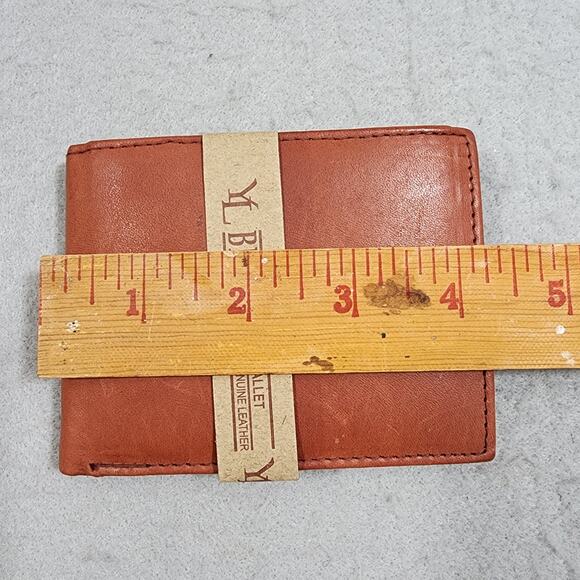 YL Rust Brown Genuine Leather BI-FOLD Mens Wallet Handcrafted Accessory NEW - Picture 8 of 9